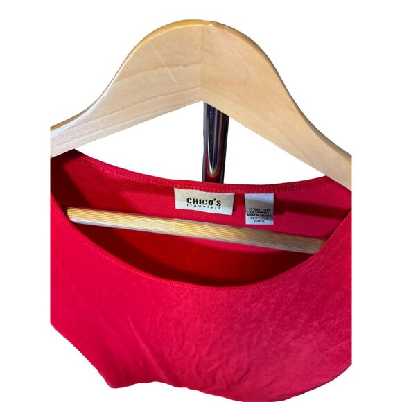 Chico's Travelers Red Scoop Neck Sleeveless Tank Top Sz L - Picture 4 of 7